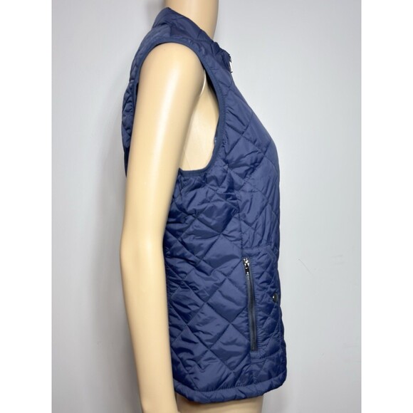 Quilted Vest Navy Blue Puffer Sleeveless Womens Size M Casual Winter Outdoors - Picture 3 of 7